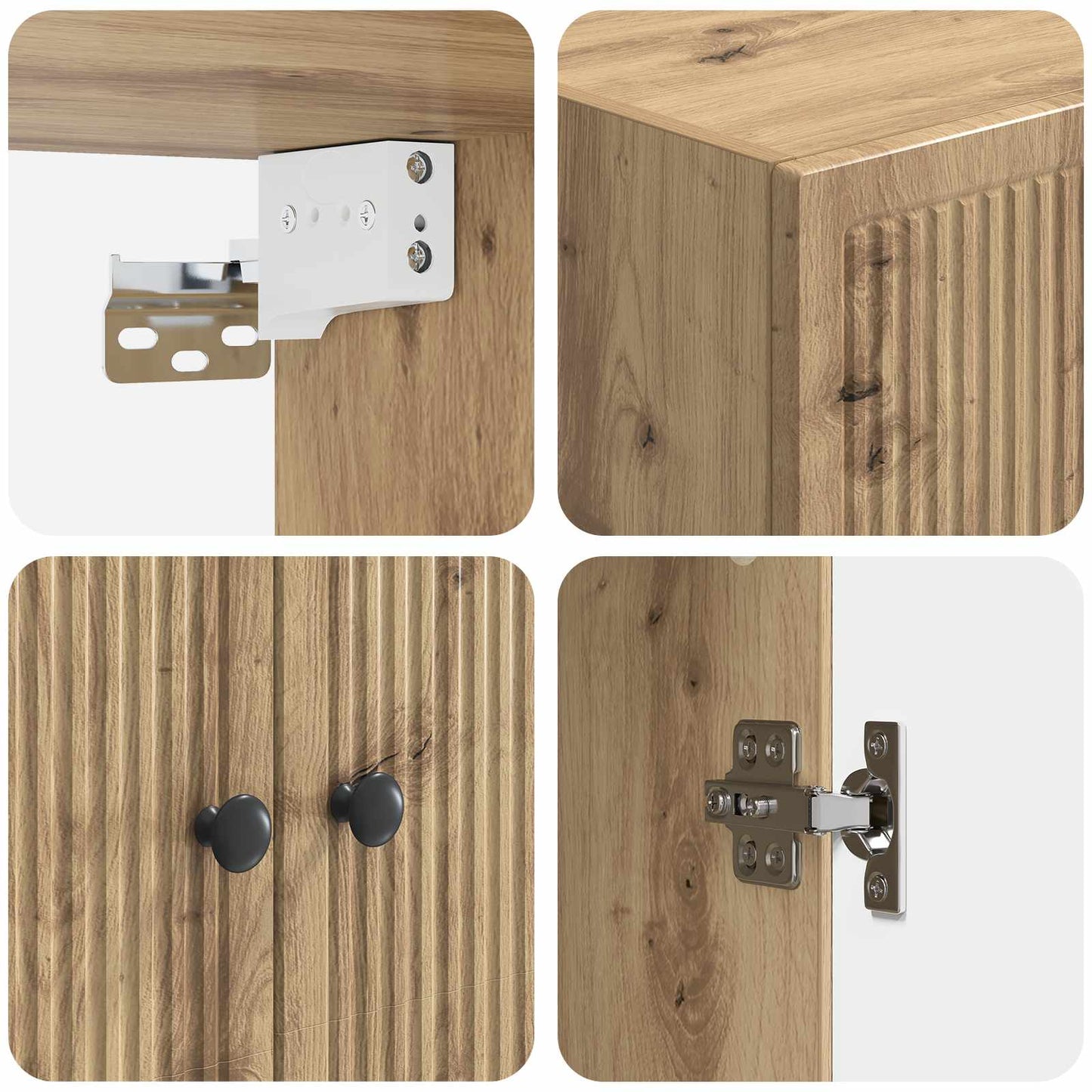 Wandschrank 59 x 31 x 60 cm Holzwerkstoff Artisan-Eiche