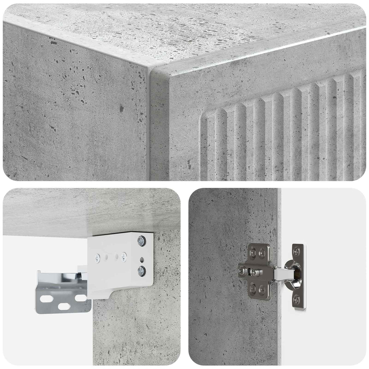 Wandschrank Betongrau 33 x 34,5 x 90 cm Holzwerkstoff