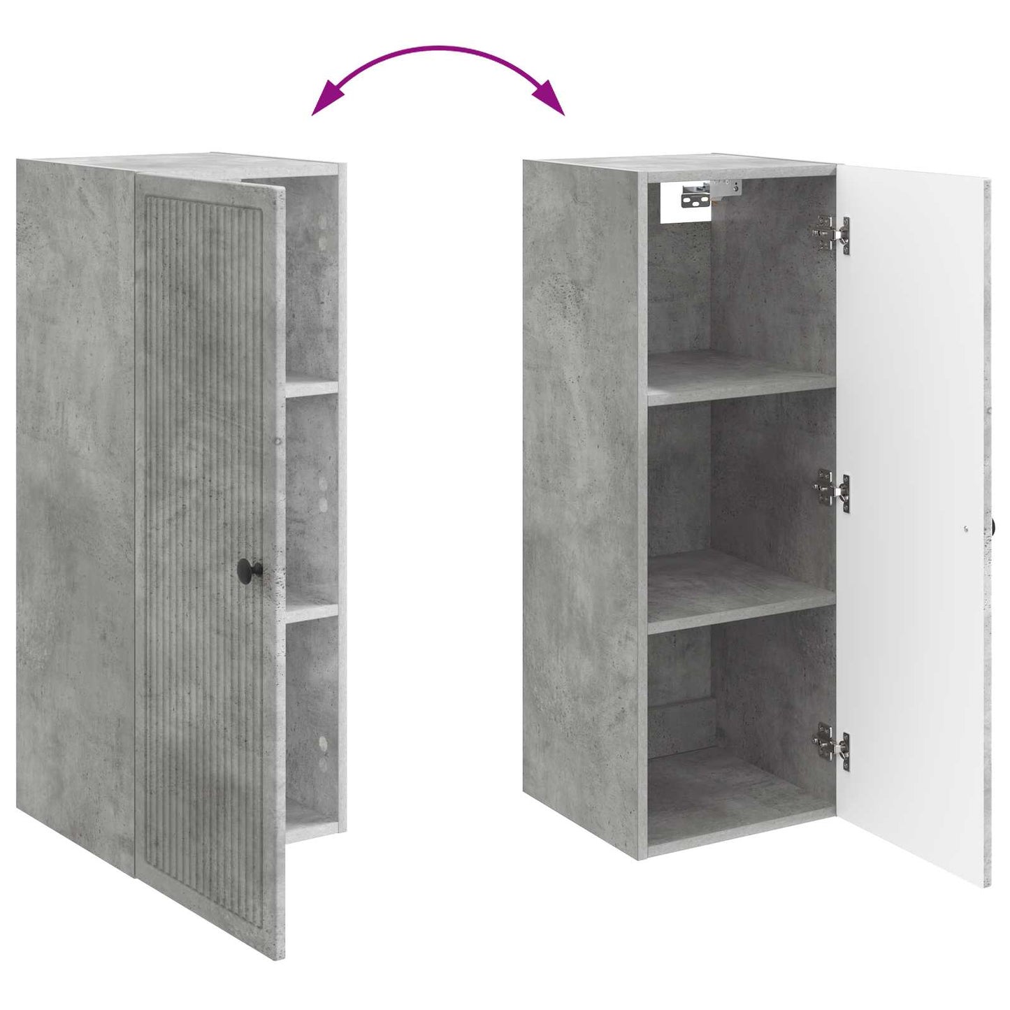 Wandschrank Betongrau 33 x 34,5 x 90 cm Holzwerkstoff