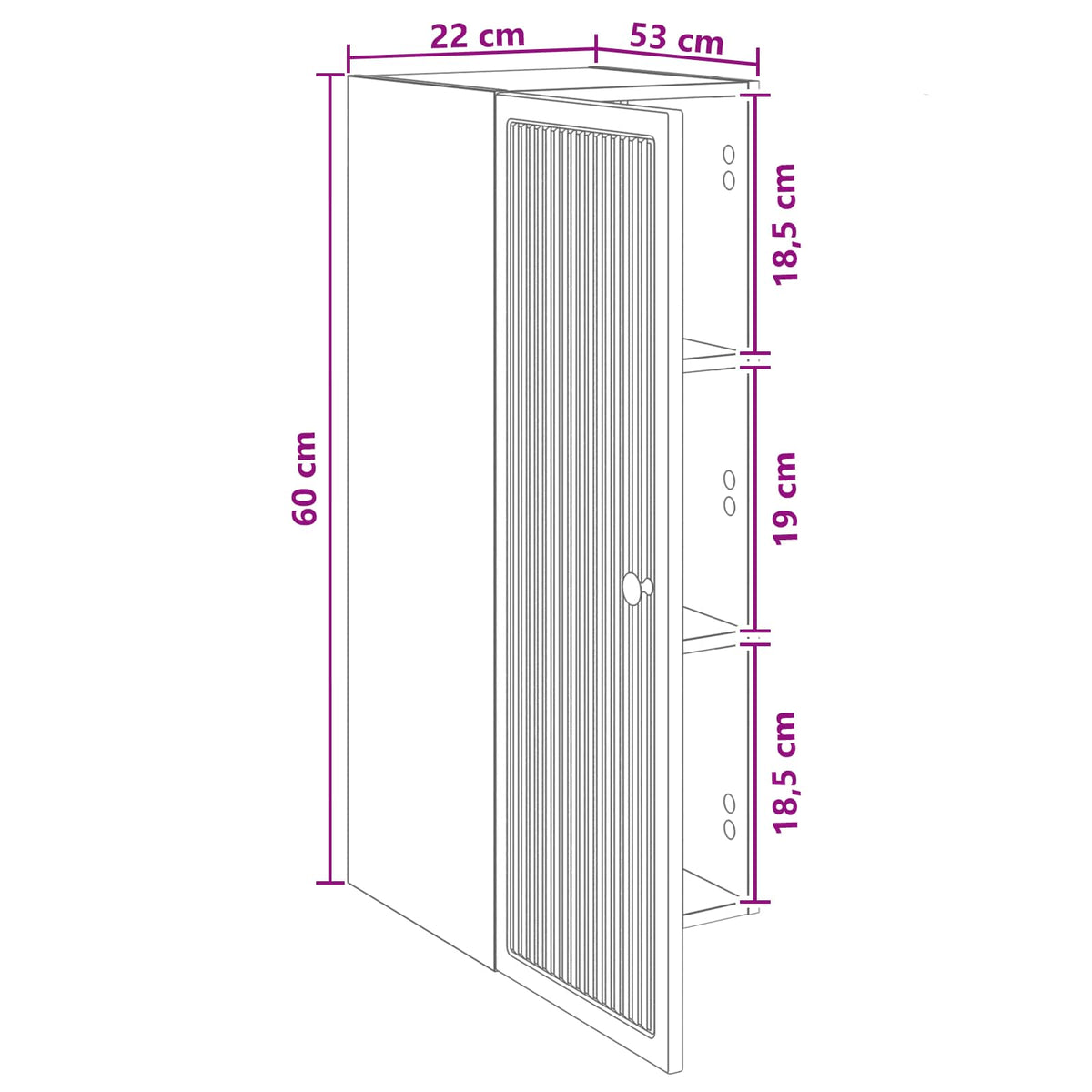 Wandschrank Betongrau 33 x 34,5 x 90 cm Holzwerkstoff