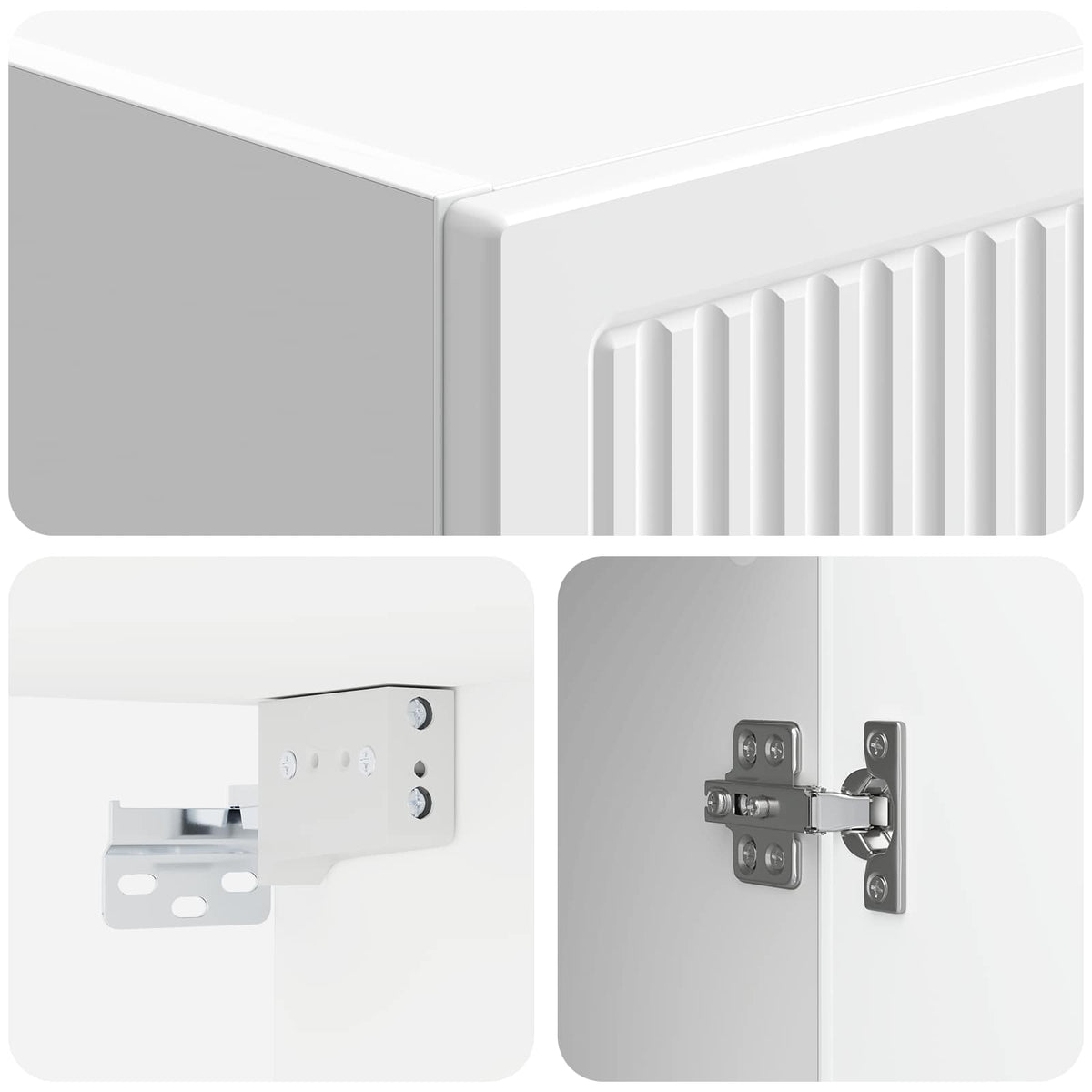 Wandschrank Hochglanz Weiß 33 x 34,5 x 90 cm Holzwerkstoff