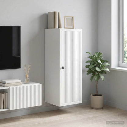 Wandschrank 33 x 34,5 x 90 cm Holzwerkstoff Hochglanz Weiß