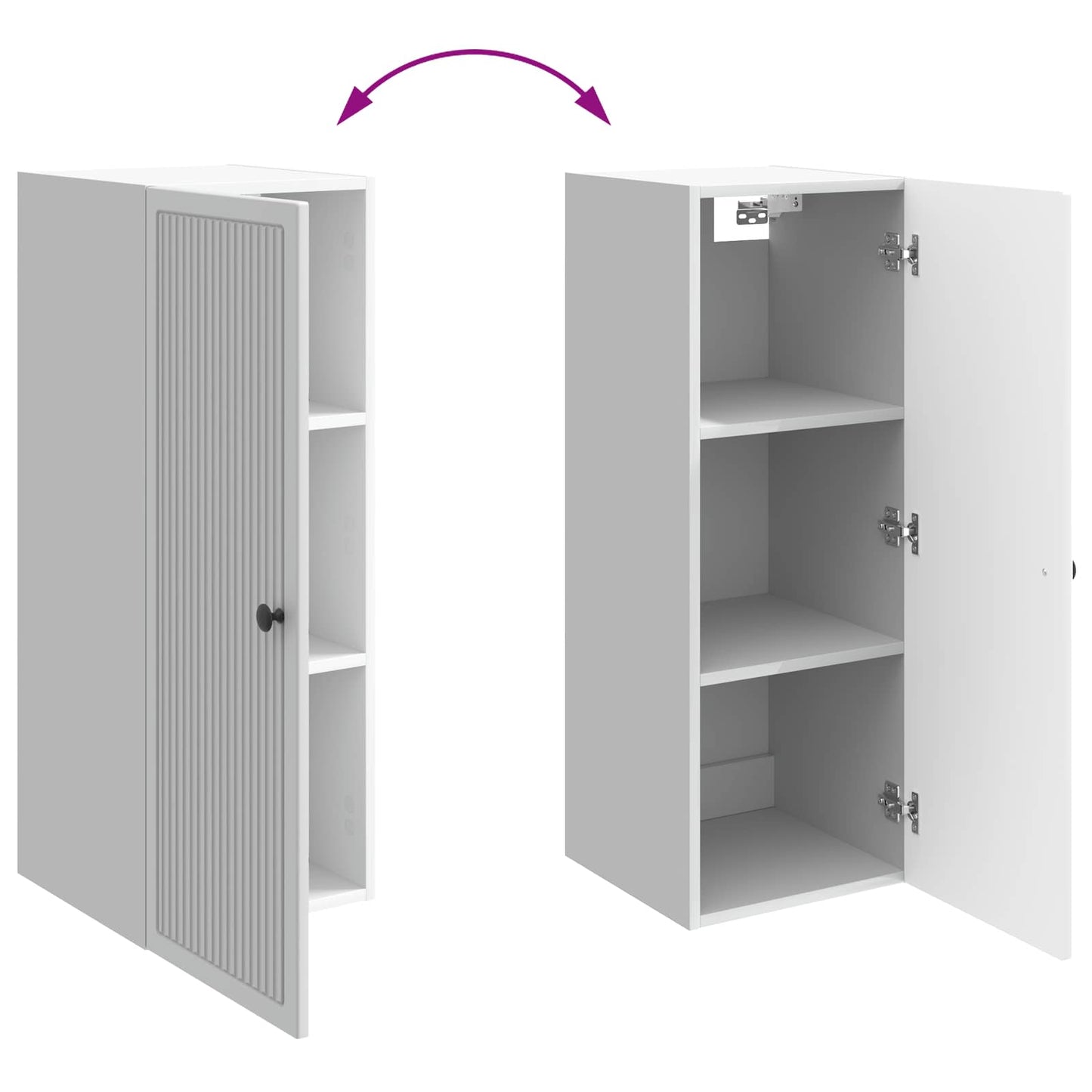 Wandschrank Hochglanz Weiß 33 x 34,5 x 90 cm Holzwerkstoff