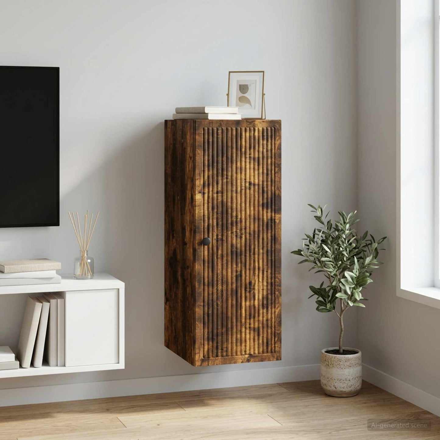 Wandschrank Geräucherte Eiche 33 x 34,5 x 90 cm Holzwerkstoff