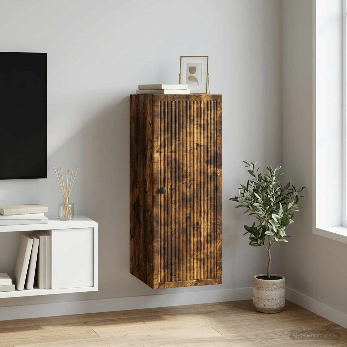 Wandschrank Geräucherte Eiche 33 x 34,5 x 90 cm Holzwerkstoff