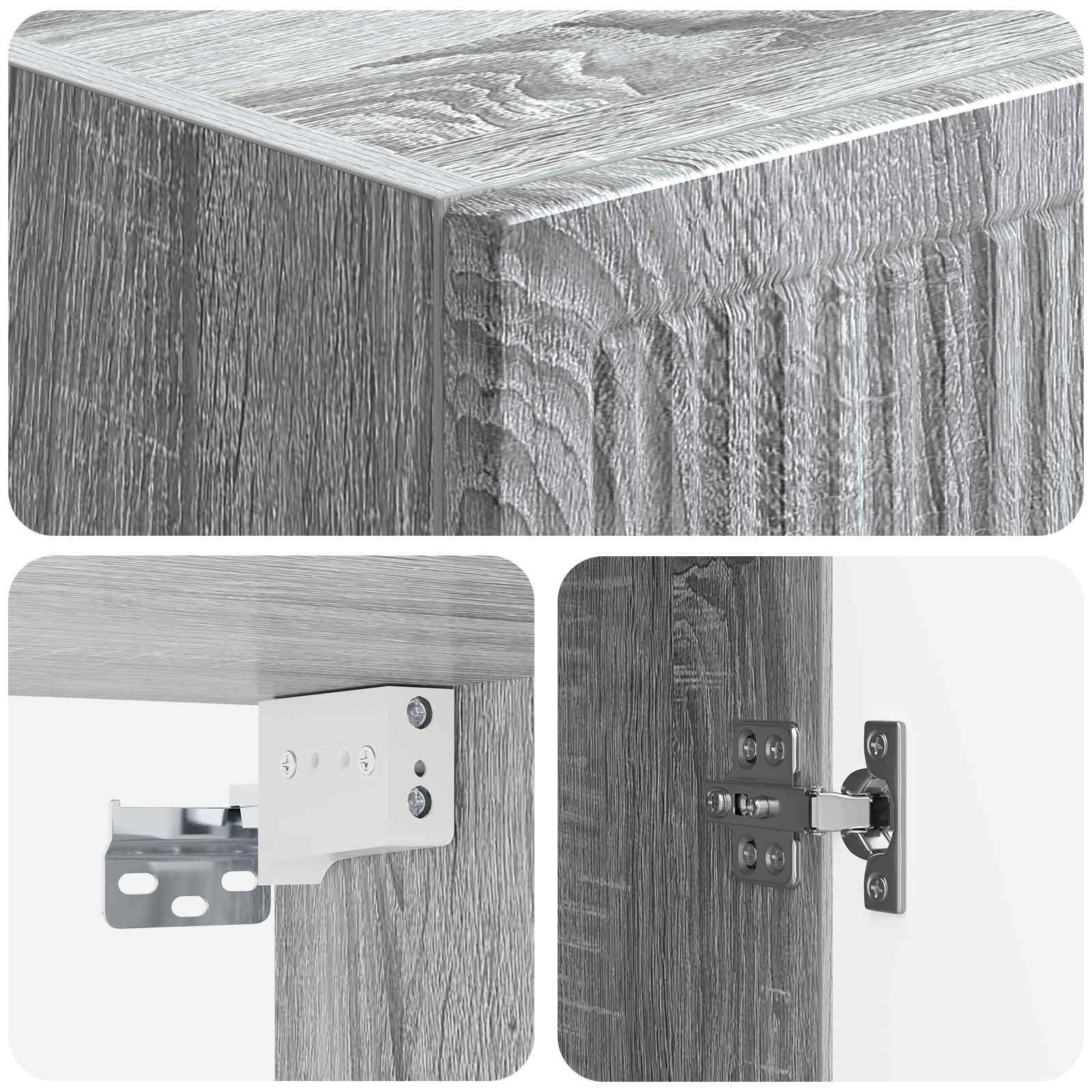 Wandschrank Grau Sonoma 33 x 34,5 x 90 cm Holzwerkstoff