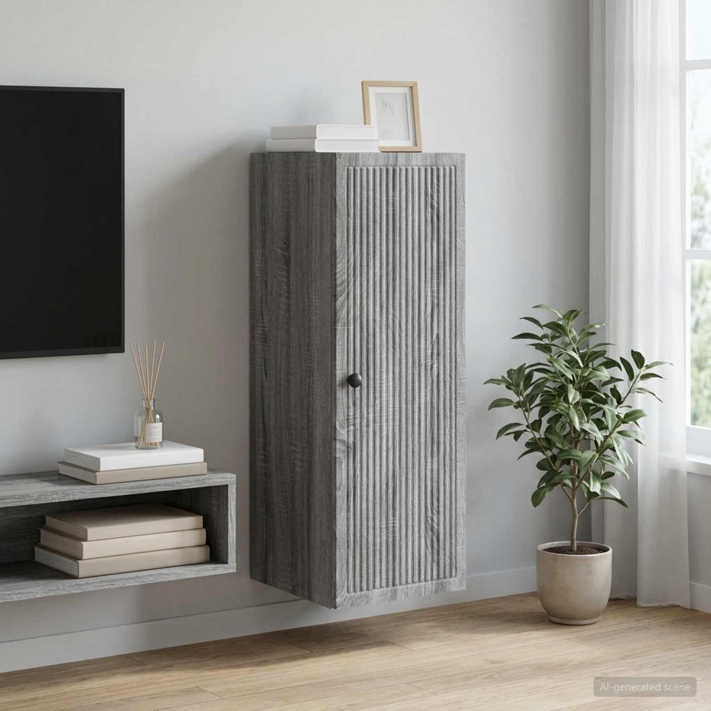 Wandschrank Grau Sonoma 33 x 34,5 x 90 cm Holzwerkstoff