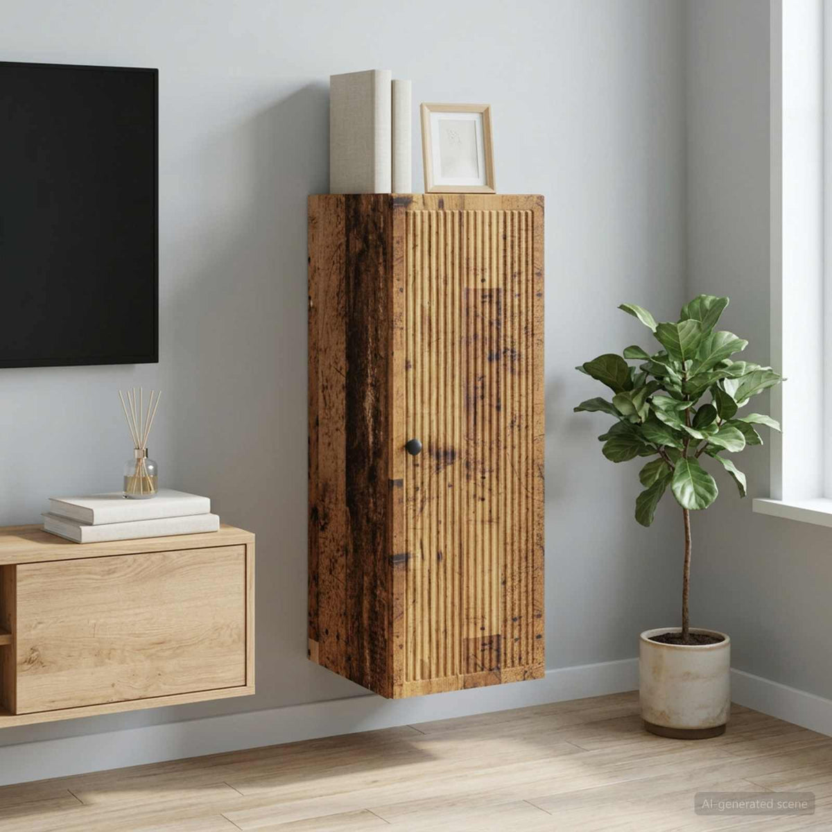 Wandschrank Altholz 33 x 34,5 x 90 cm Holzwerkstoff