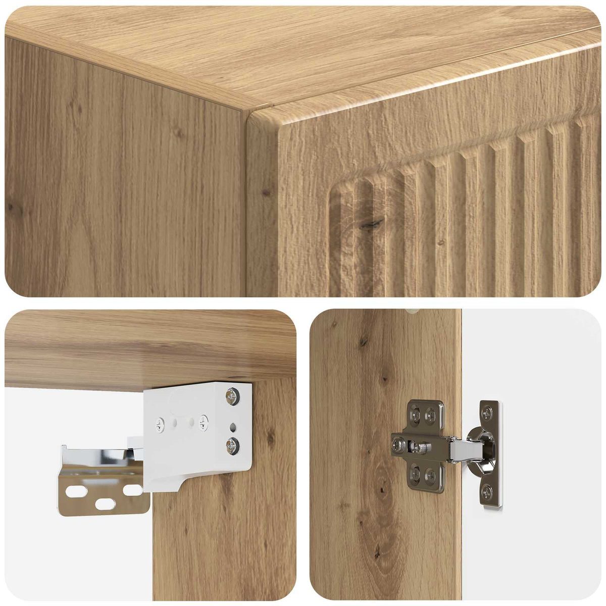 Wandschrank 33 x 34,5 x 90 cm Holzwerkstoff Artisan-Eiche