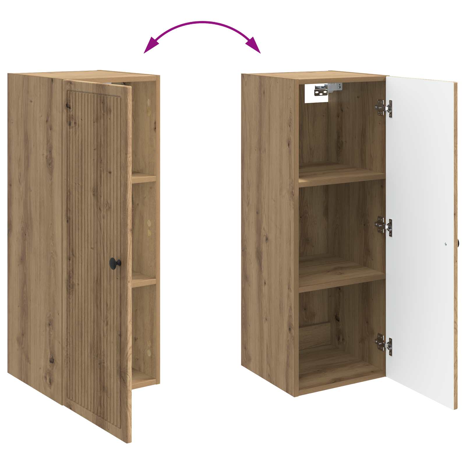 Wandschrank 33 x 34,5 x 90 cm Holzwerkstoff Artisan-Eiche