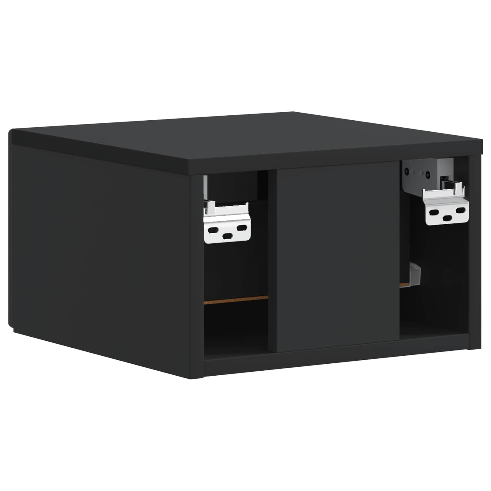 Wandmontierter Nachttisch Schwarz 33 x 34,5 x 20 cm