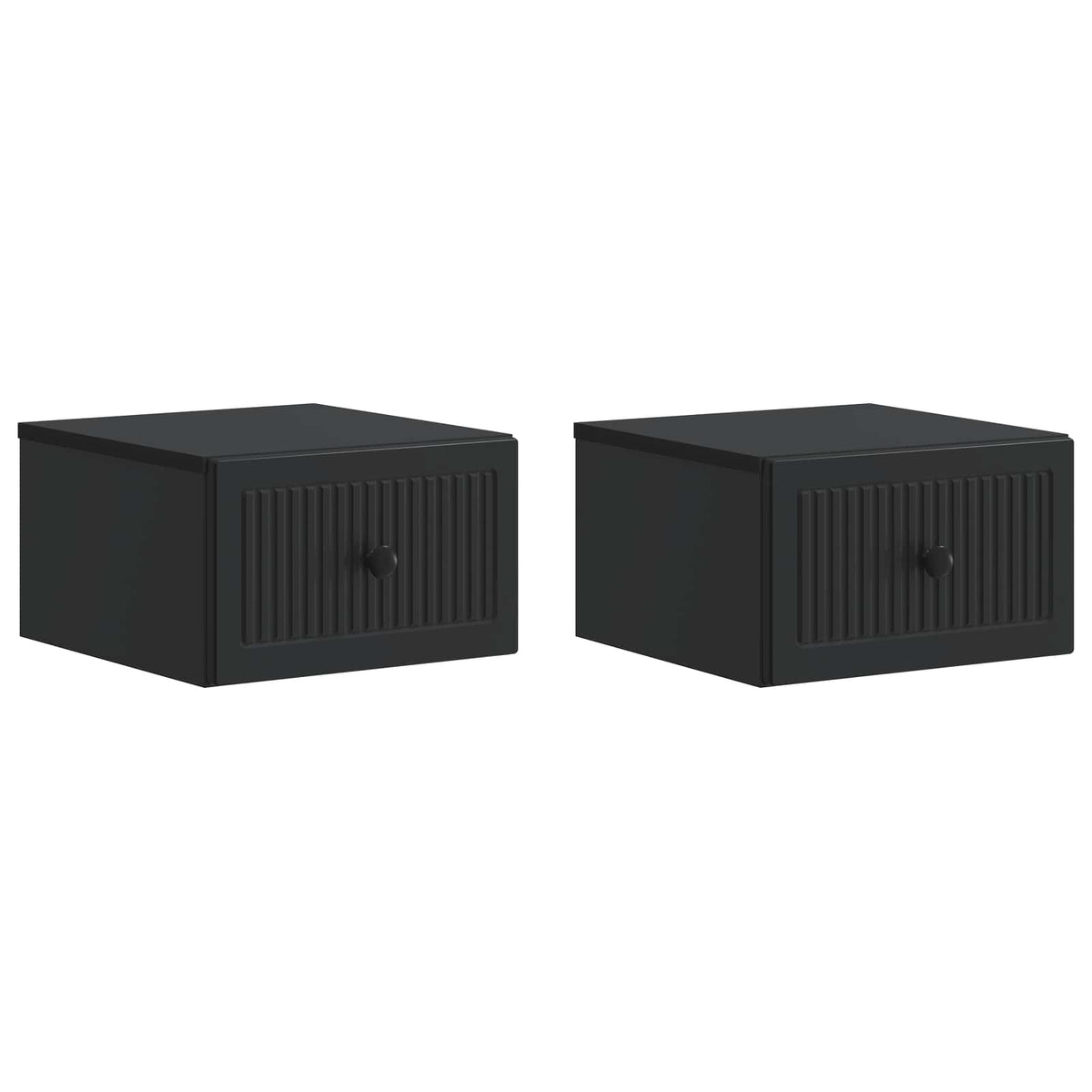 Wandmontierter Nachttisch 2 Stk. Schwarz 33 x 34,5 x 20 cm