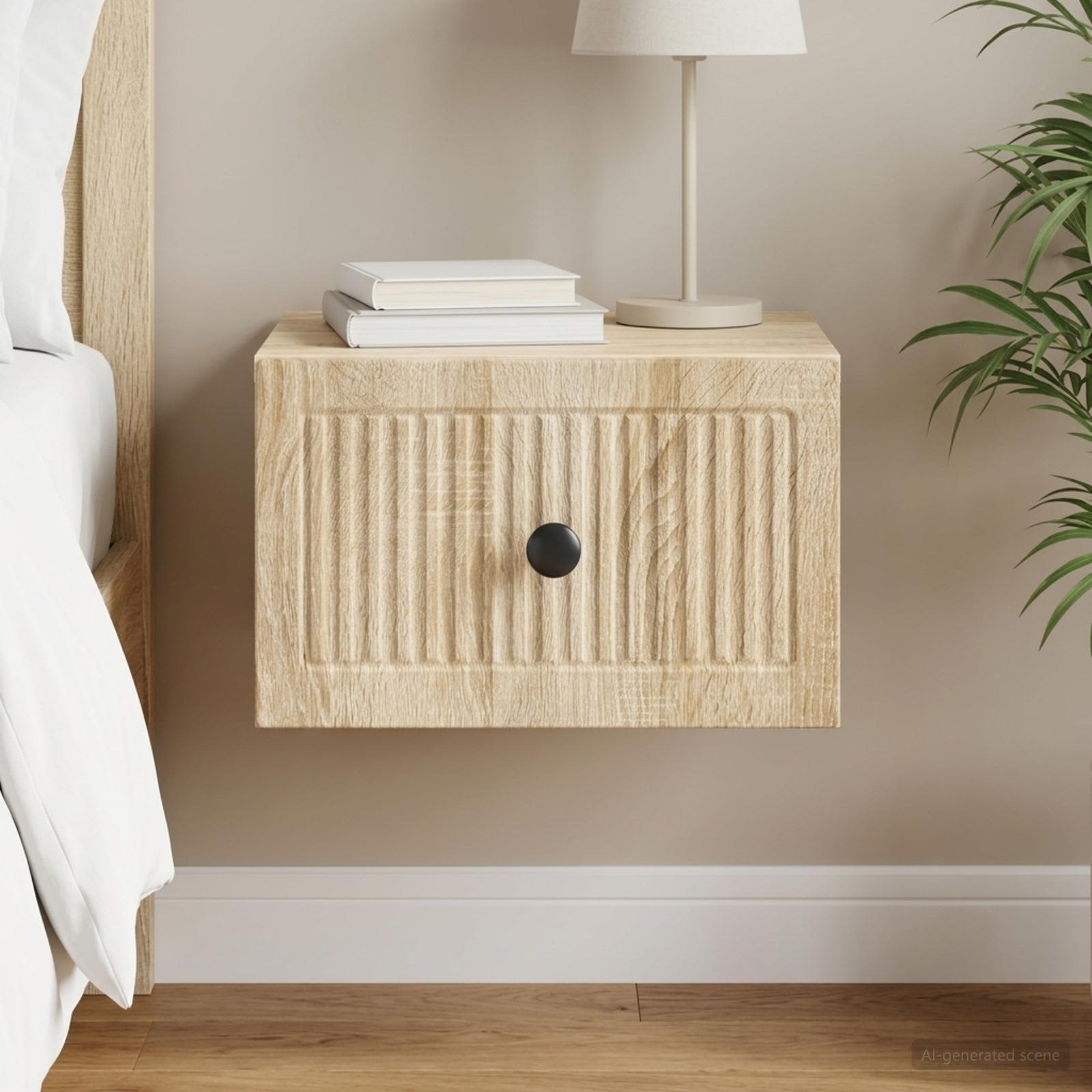 Wandmontierter Nachttisch Sonoma-Eiche 33 x 34,5 x 20 cm