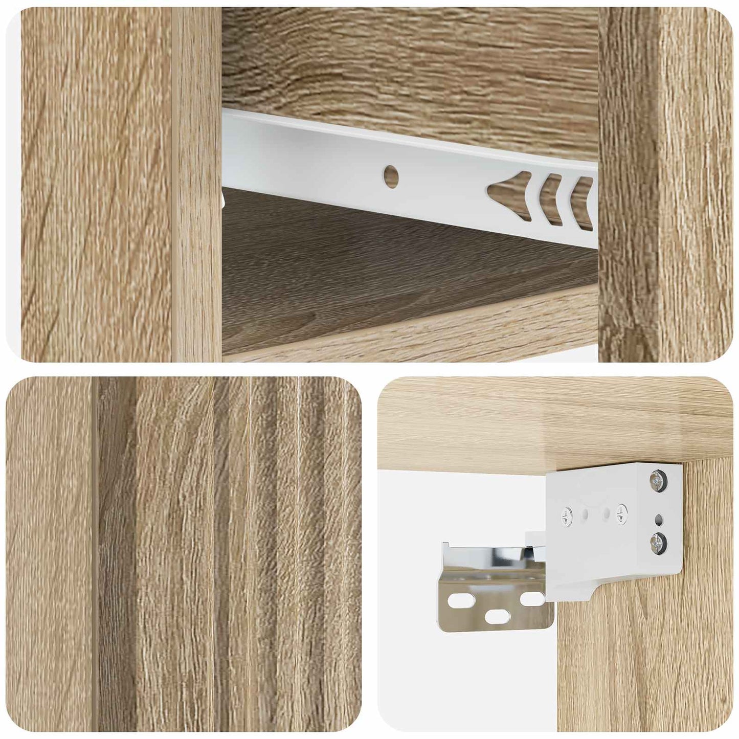 Wandmontierter Nachttisch 2 Stk. Sonoma-Eiche 33 x 34,5 x 20 cm