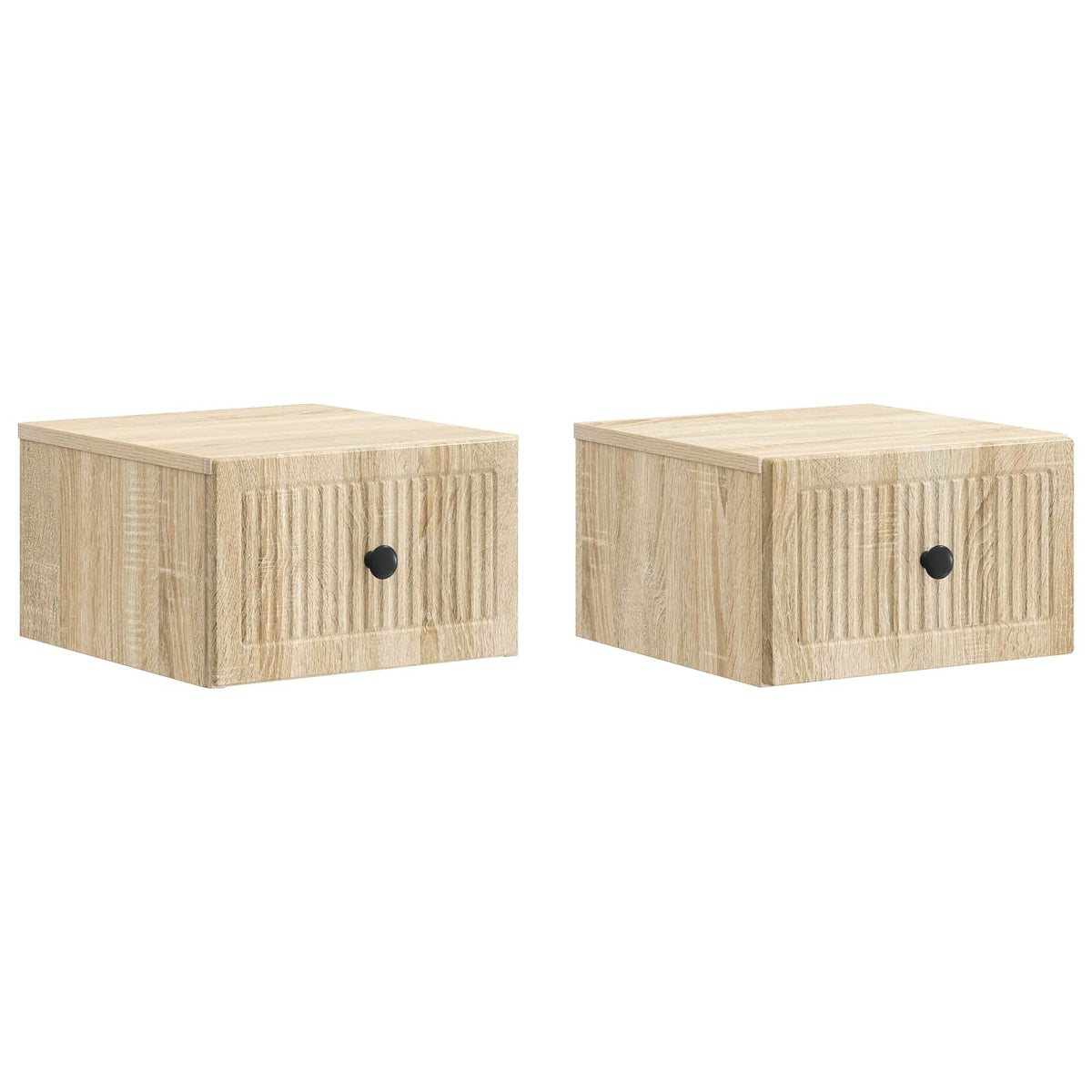 Wandmontierter Nachttisch 2 Stk. Sonoma-Eiche 33 x 34,5 x 20 cm