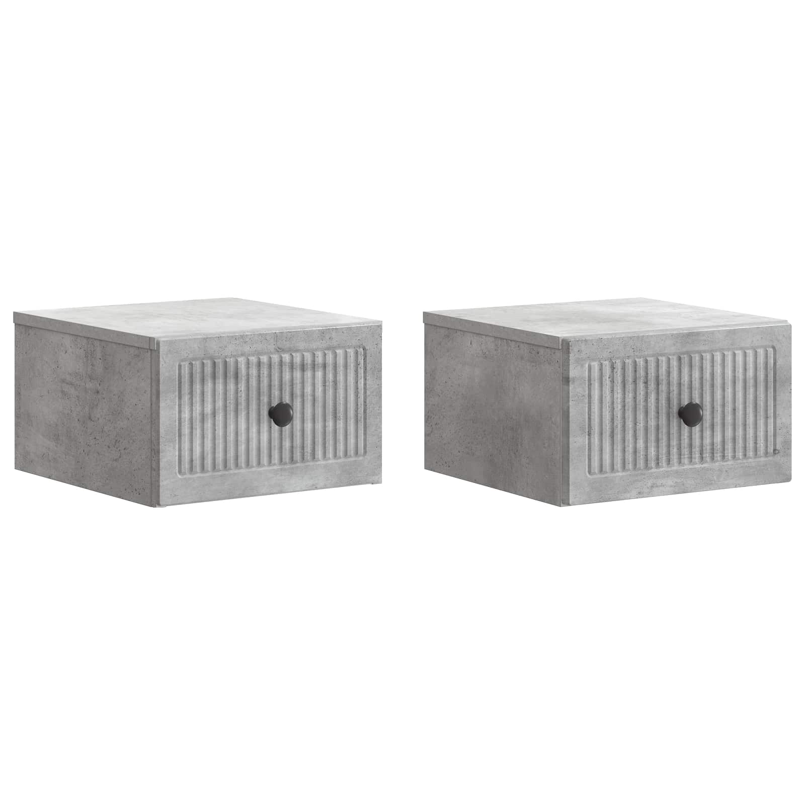 Wandmontierter Nachttisch 2 Stk. Betongrau 33 x 34,5 x 20 cm
