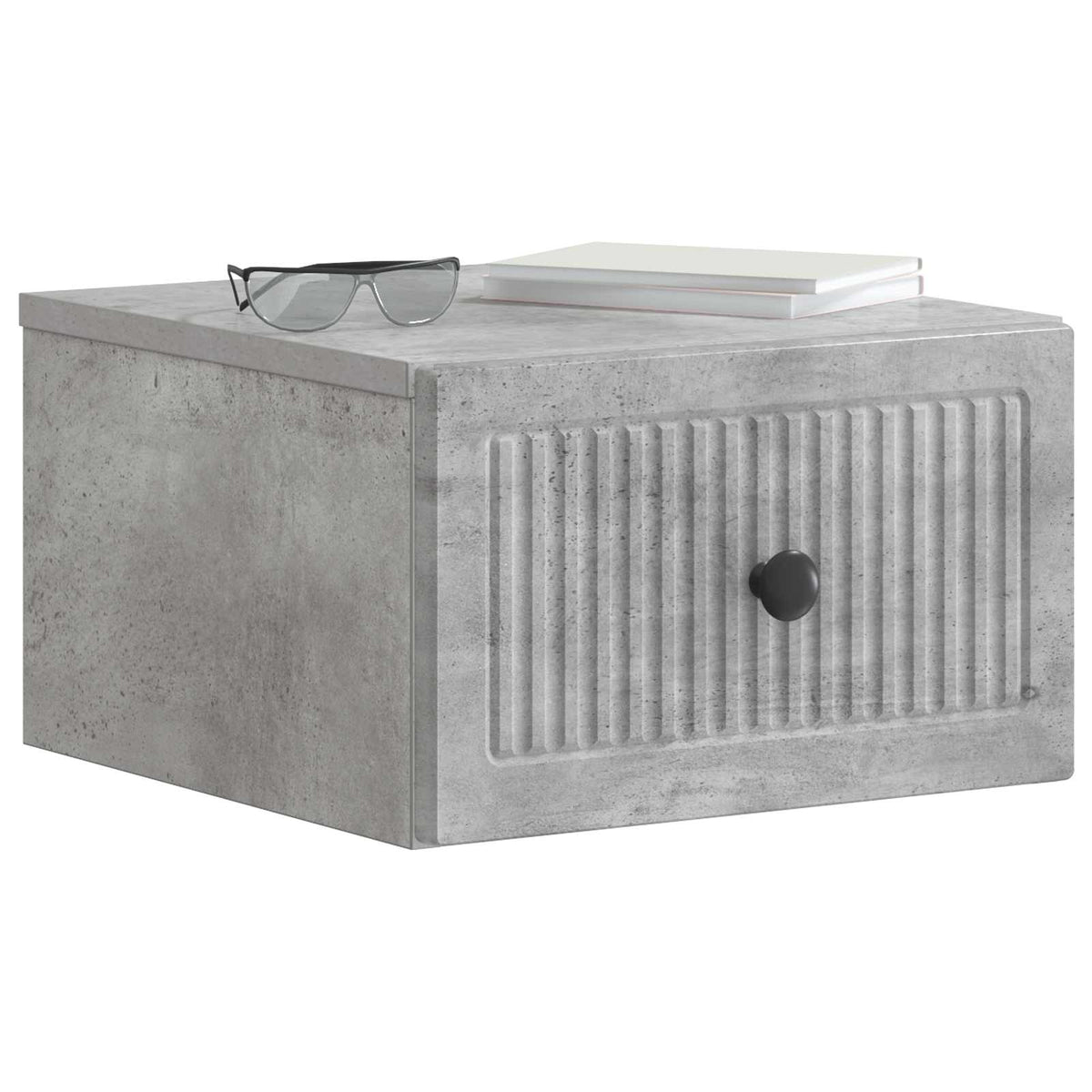 Wandmontierter Nachttisch 2 Stk. Betongrau 33 x 34,5 x 20 cm