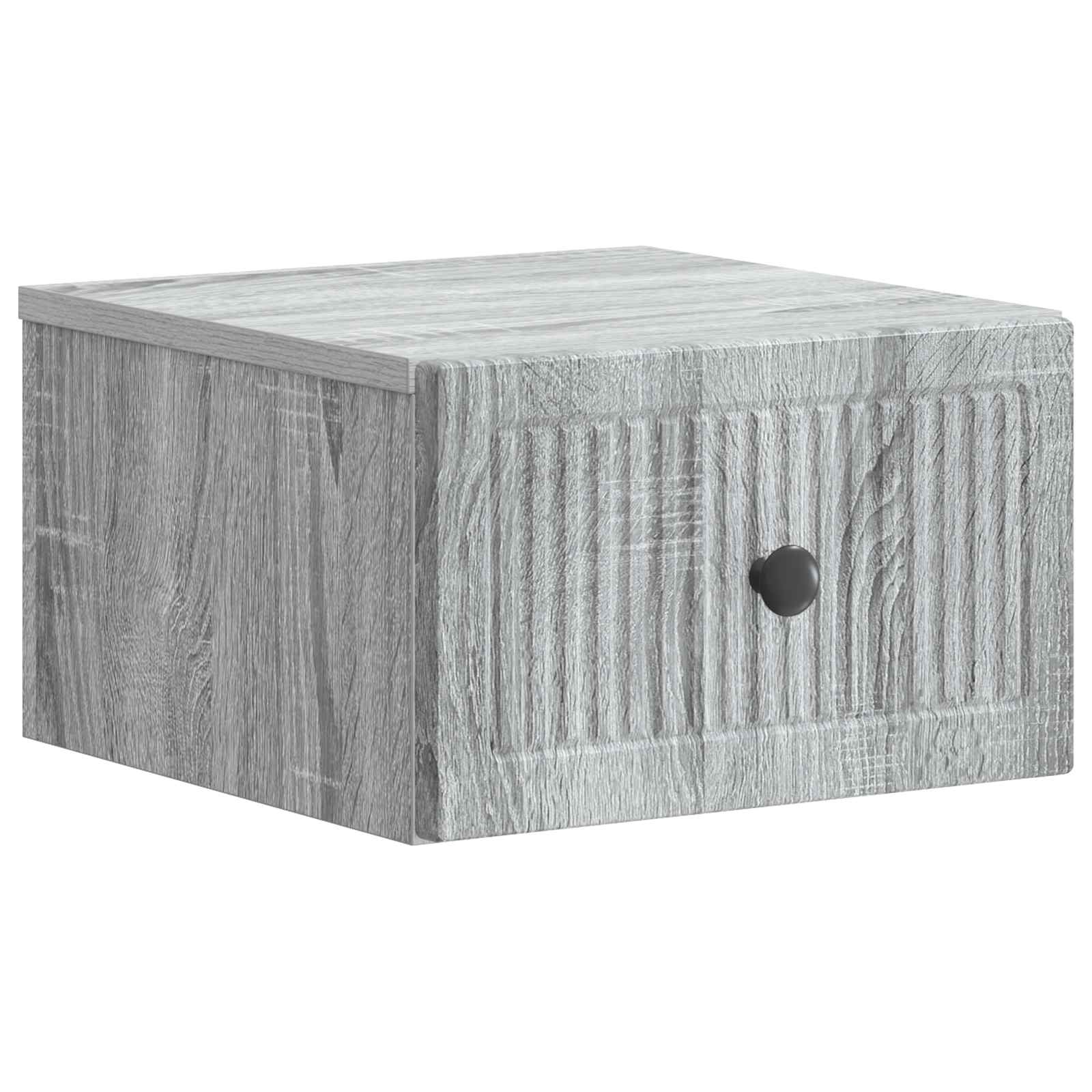 Wandmontierter Nachttisch 2 Stk. Sonoma-Grau 33 x 34,5 x 20 cm