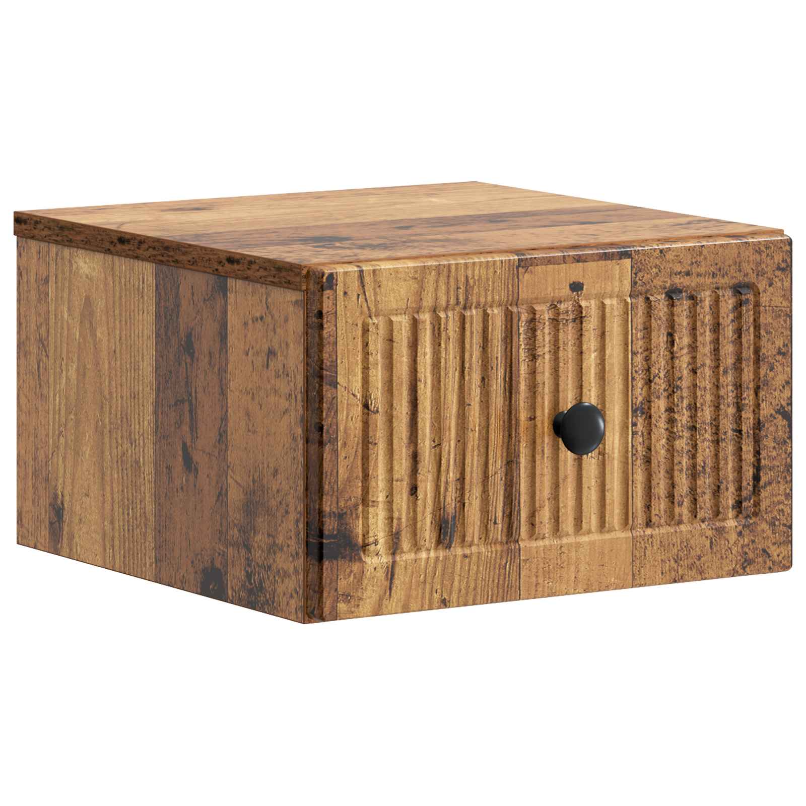Wandmontierter Nachttisch Altholz 33 x 34,5 x 20 cm