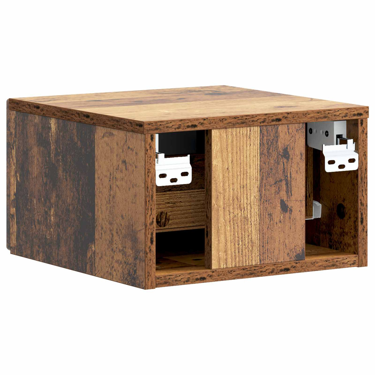 Wandmontierter Nachttisch Altholz 33 x 34,5 x 20 cm
