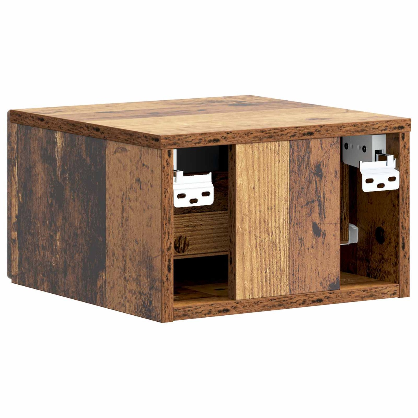 Wandmontierter Nachttisch 2 Stk. Altholz 33 x 34,5 x 20 cm