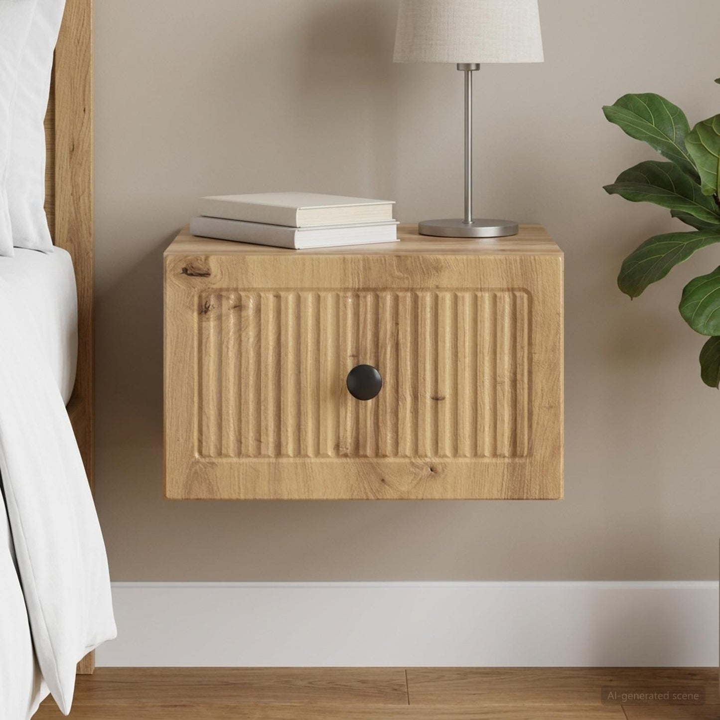 Wandmontierter Nachttisch Artisan-Eiche 33 x 34,5 x 20 cm