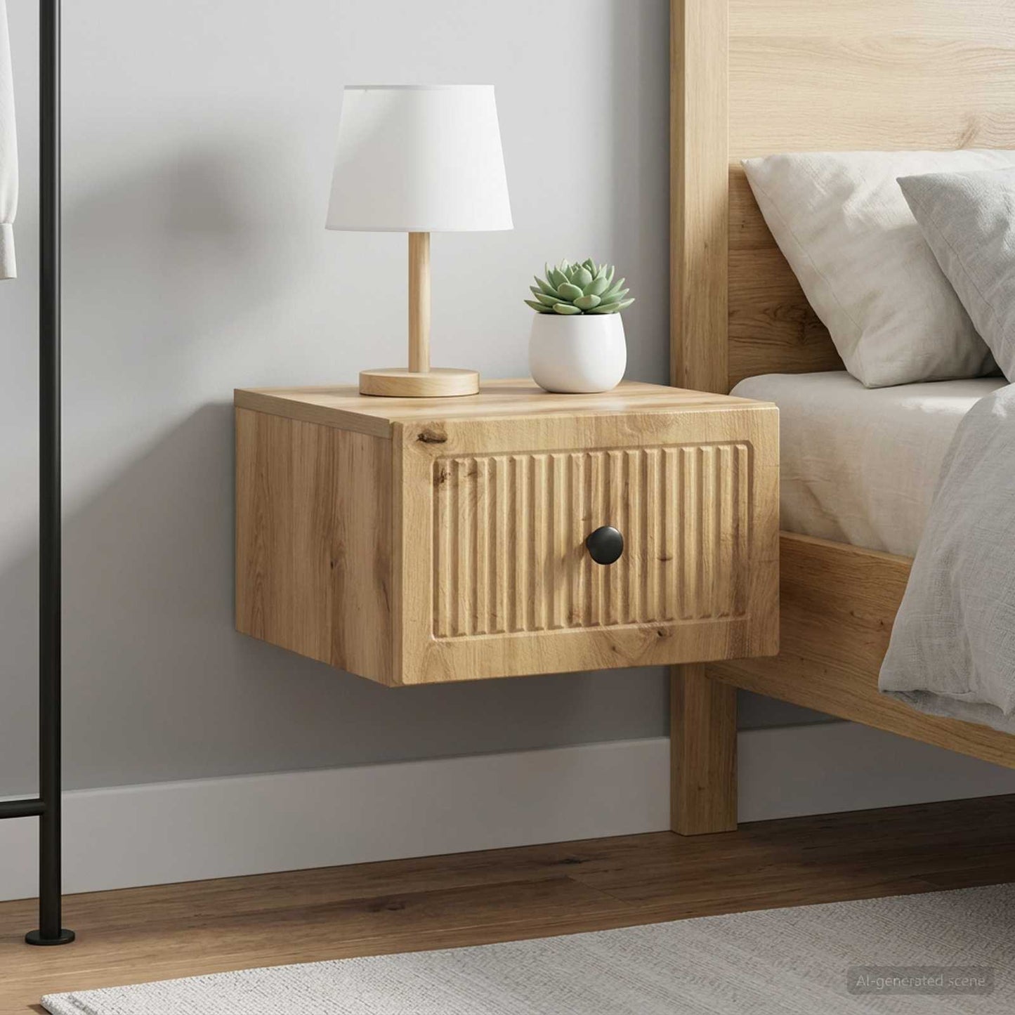 Wandmontierter Nachttisch 2 stk. Artisan-Eiche