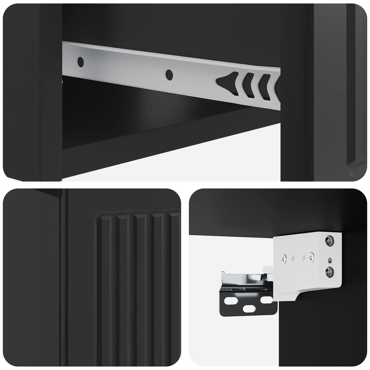 Nachttisch 2 Stk. Schwarz 49 x 34,5 x 20 cm Holzwerkstoff