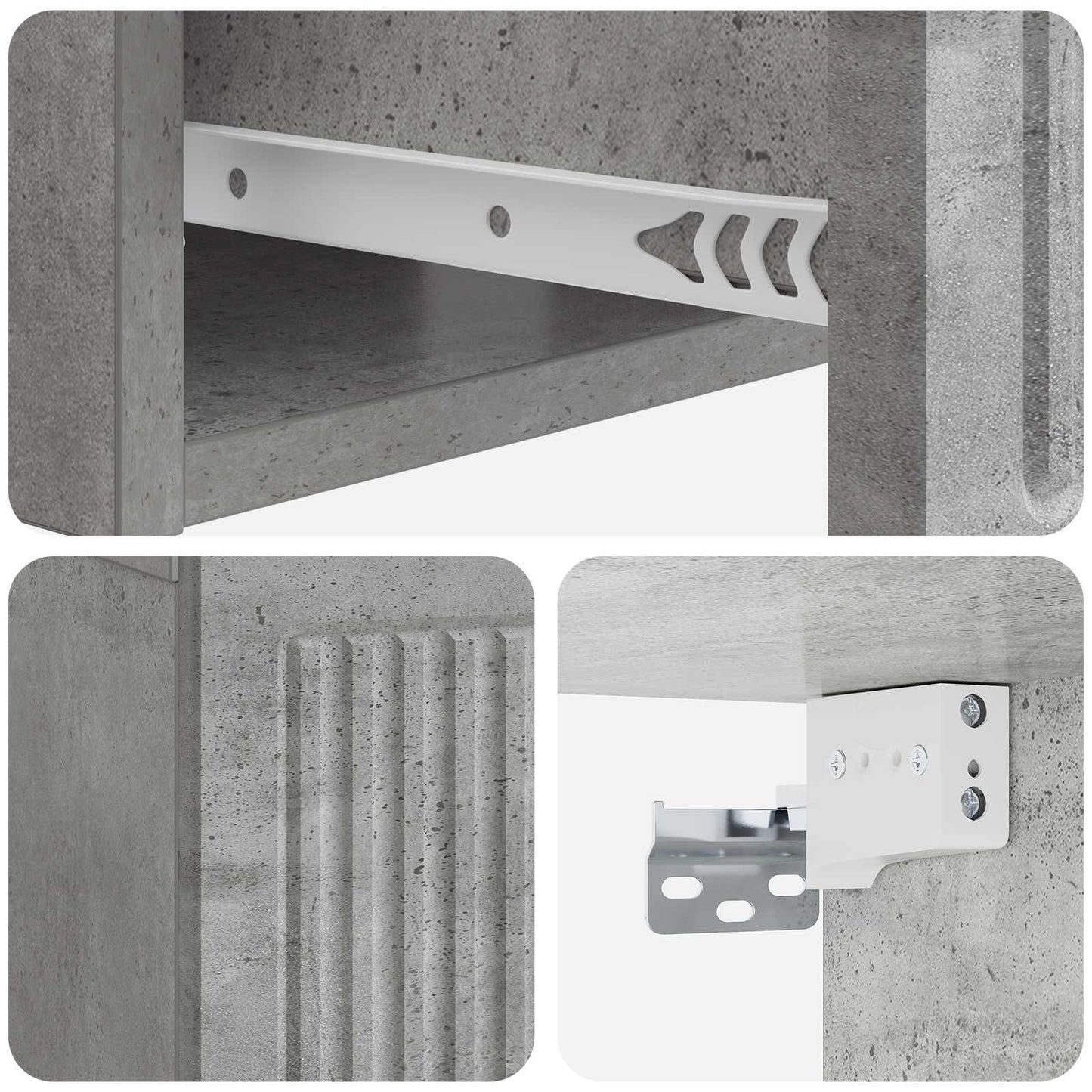 Nachttisch Betongrau 49 x 34,5 x 20 cm Holzwerkstoff