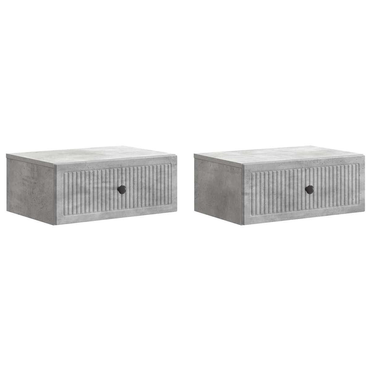 Nachttisch 2 Stk. Betongrau 49 x 34,5 x 20 cm Holzwerkstoff