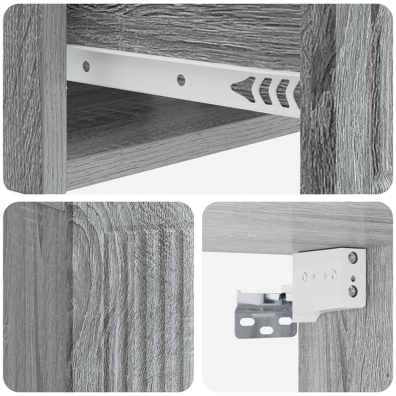 Nachttisch Sonoma-Grau 49 x 34,5 x 20 cm Holzwerkstoff