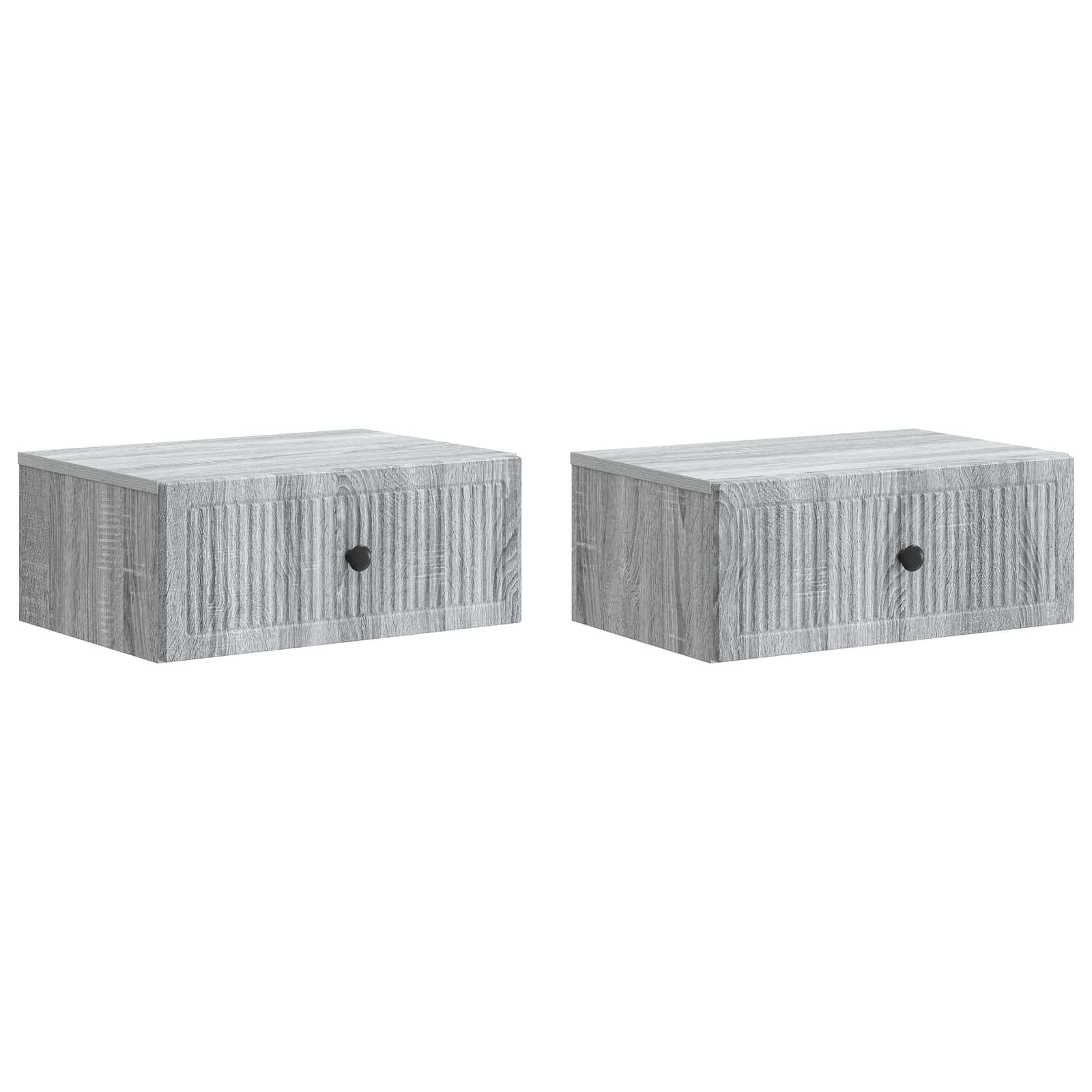 Nachttisch 2 Stk. Sonoma-Grau 49 x 34,5 x 20 cm Holzwerkstoff