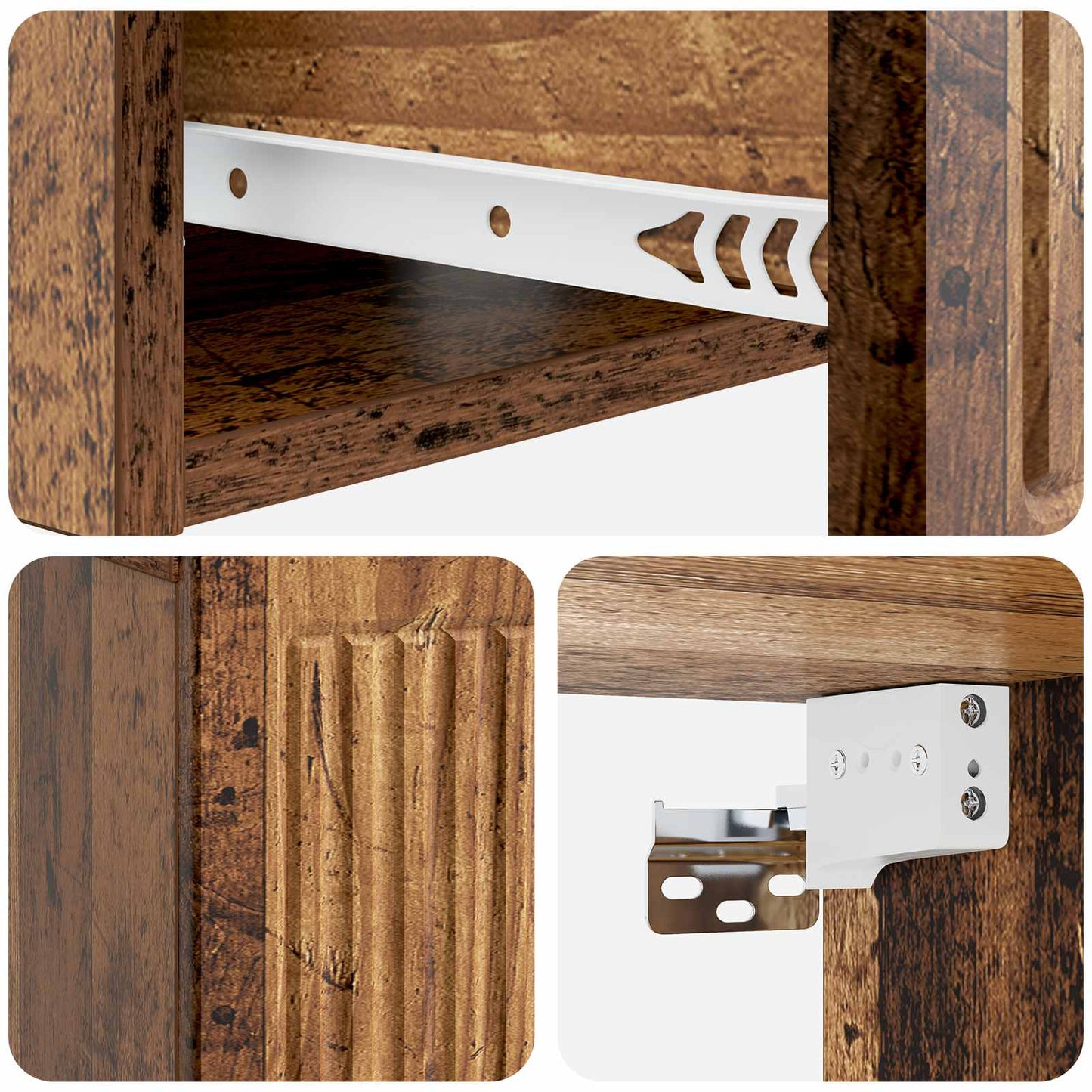Nachttisch 2 Stk. Altholz 49 x 34,5 x 20 cm Holzwerkstoff