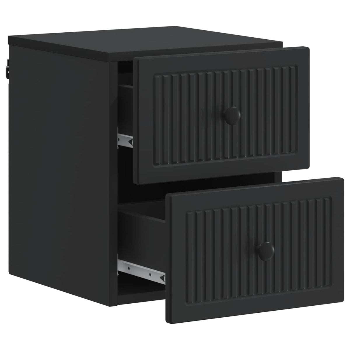 Wandmontierter Nachttisch Schwarz 33 x 34,5 x 40 cm