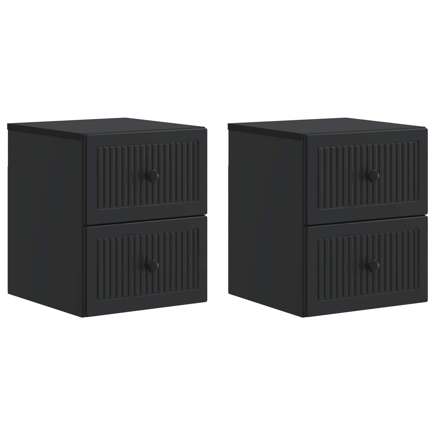 Wandmontierter Nachttisch 2 Stk. Schwarz 33 x 34,5 x 40 cm