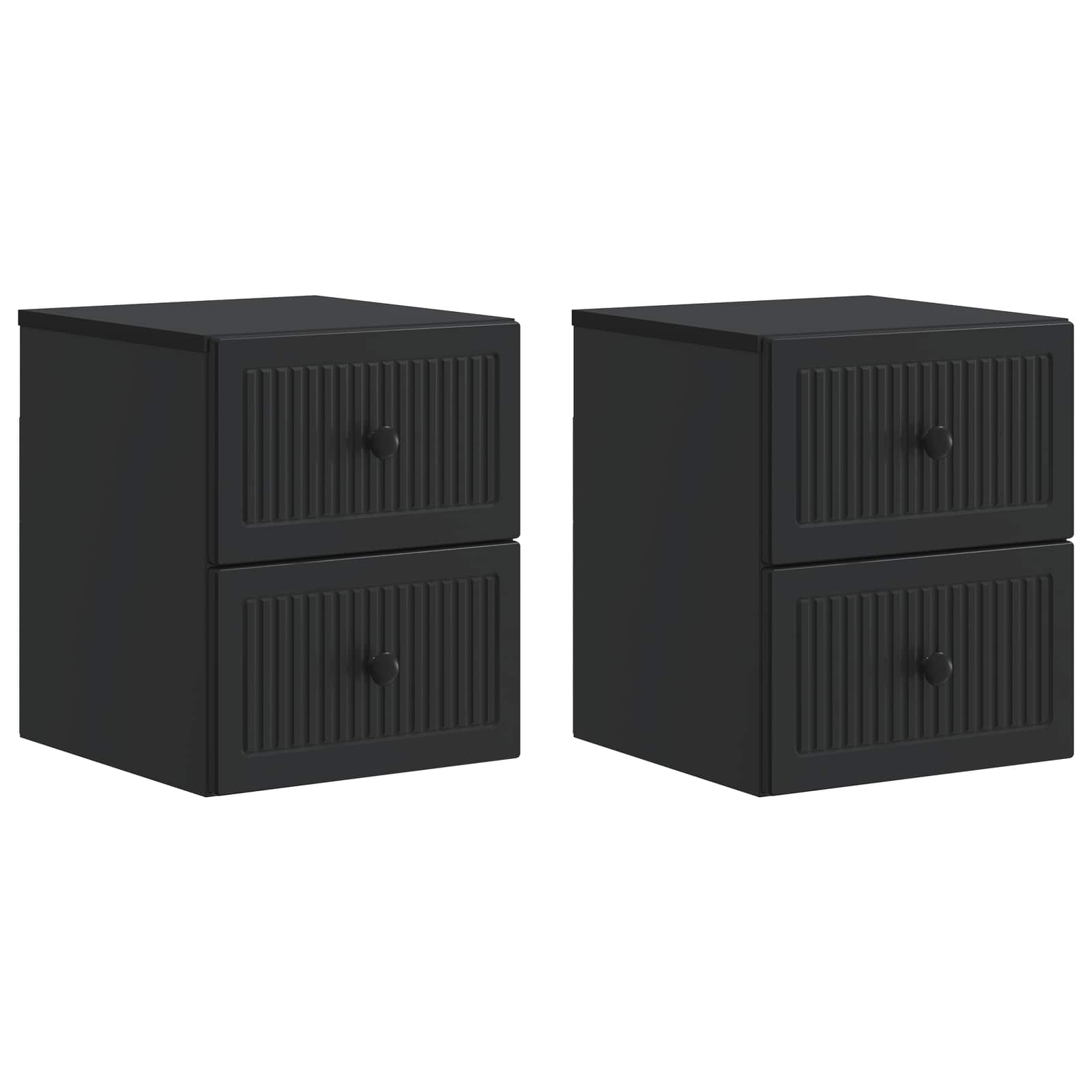 Wandmontierter Nachttisch 2 Stk. Schwarz 33 x 34,5 x 40 cm
