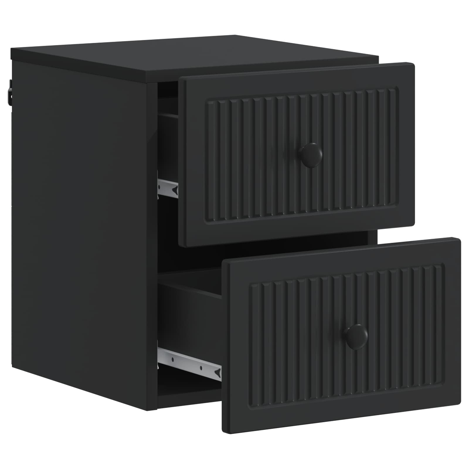 Wandmontierter Nachttisch 2 Stk. Schwarz 33 x 34,5 x 40 cm