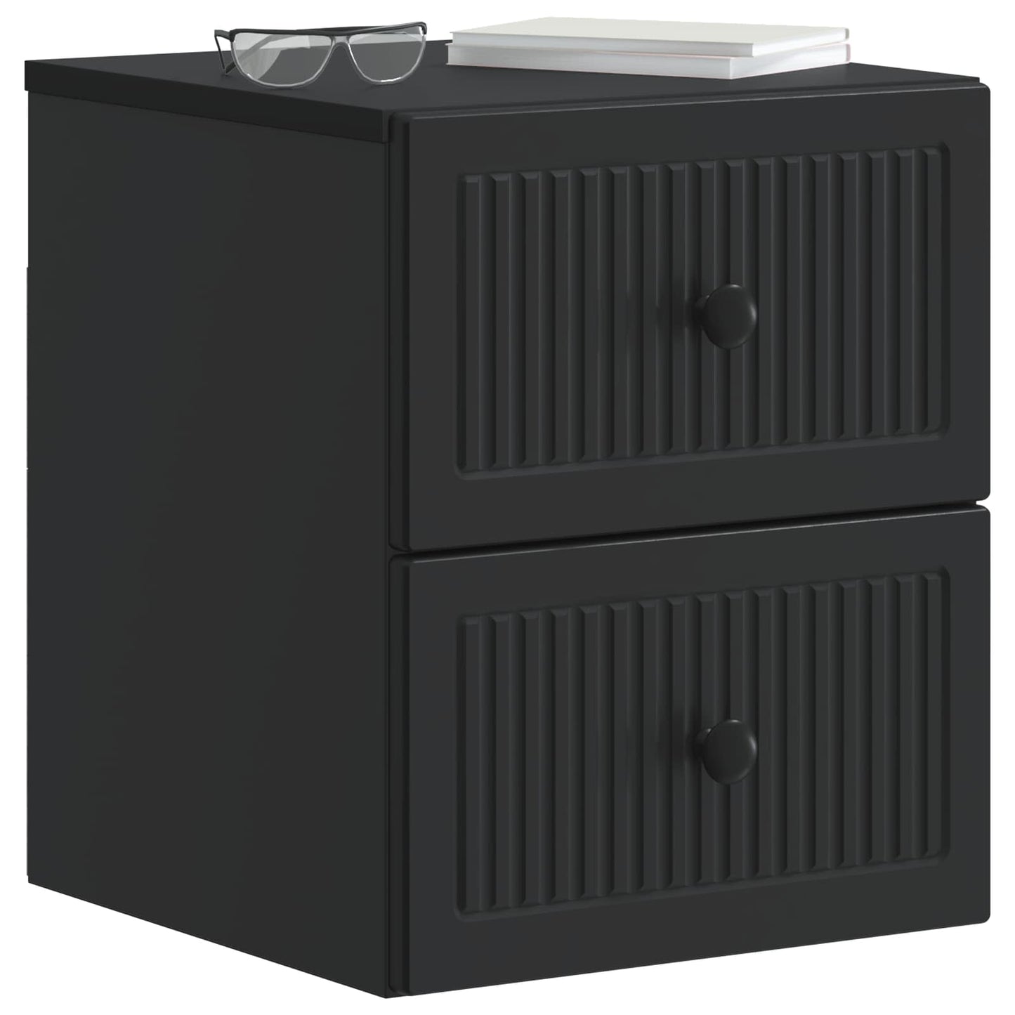 Wandmontierter Nachttisch 2 Stk. Schwarz 33 x 34,5 x 40 cm