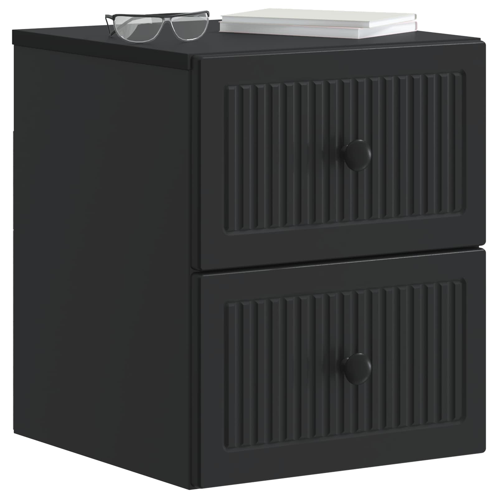 Wandmontierter Nachttisch 2 Stk. Schwarz 33 x 34,5 x 40 cm