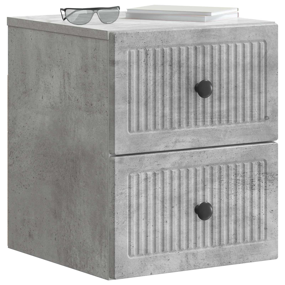 Wandmontierter Nachttisch Betongrau 33 x 34,5 x 40 cm