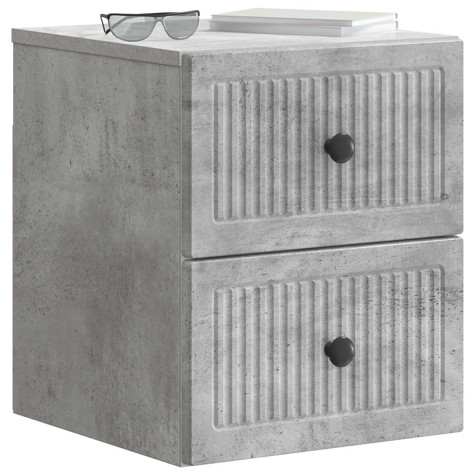 Wandmontierter Nachttisch Betongrau 33 x 34,5 x 40 cm