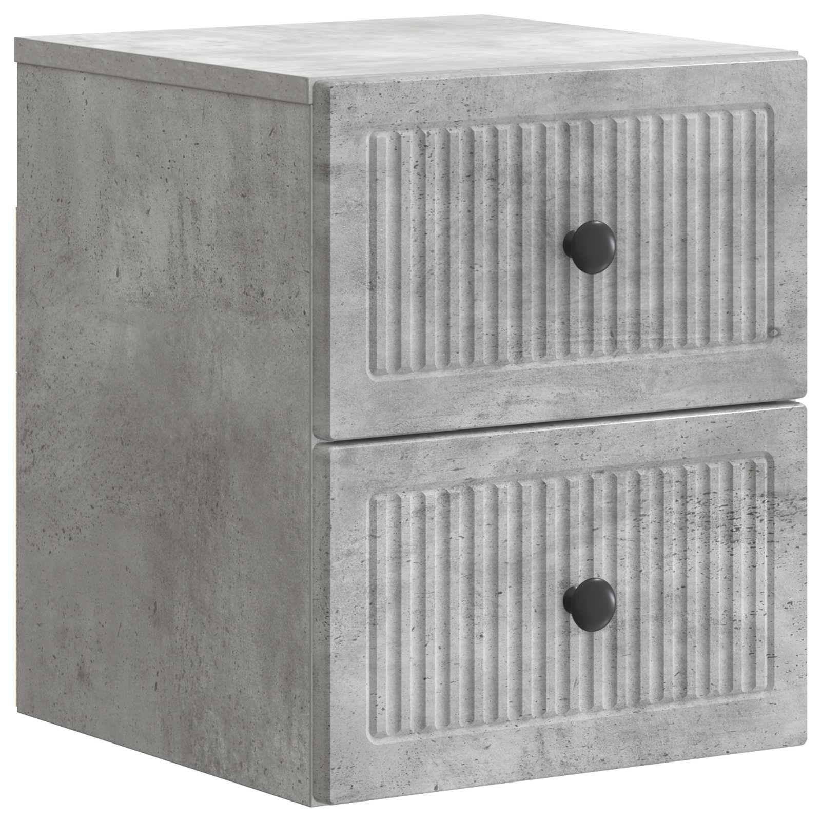 Wandmontierter Nachttisch 2 Stk. Betongrau 33 x 34,5 x 40 cm