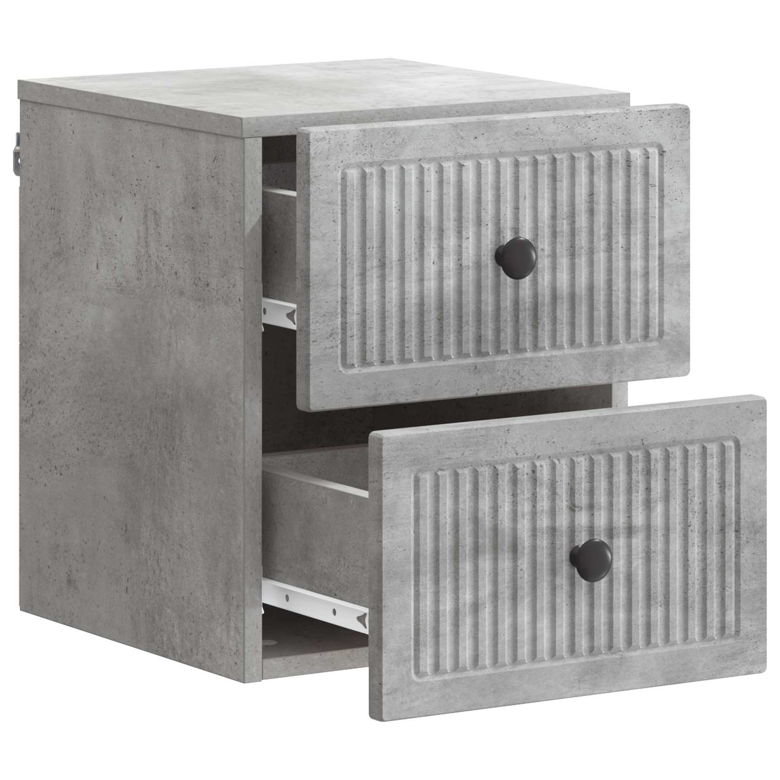 Wandmontierter Nachttisch 2 Stk. Betongrau 33 x 34,5 x 40 cm
