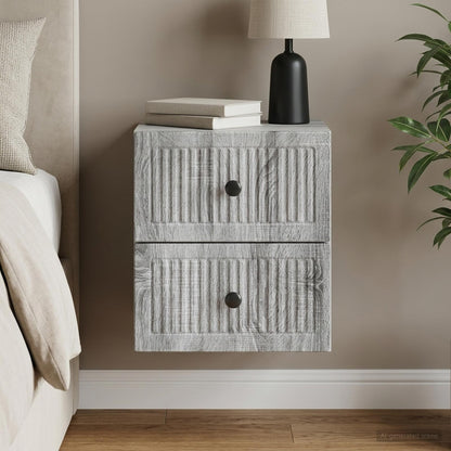 Wandmontierter Nachttisch Sonoma-Grau 33 x 34,5 x 40 cm