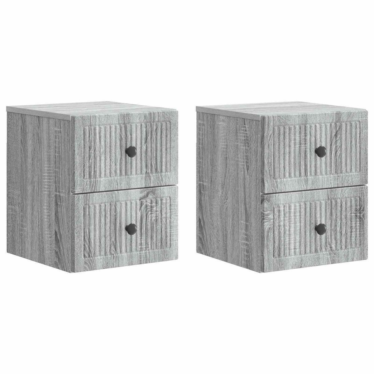 Wandmontierter Nachttisch 2 Stk. Sonoma-Grau 33 x 34,5 x 40 cm