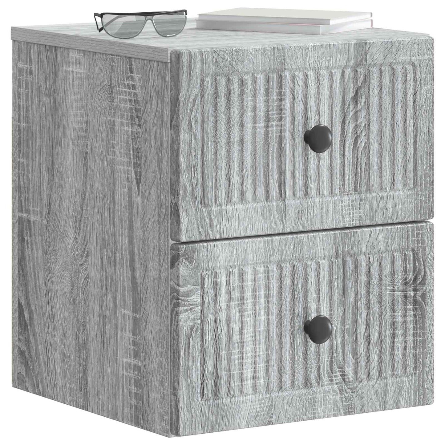 Wandmontierter Nachttisch 2 Stk. Sonoma-Grau 33 x 34,5 x 40 cm