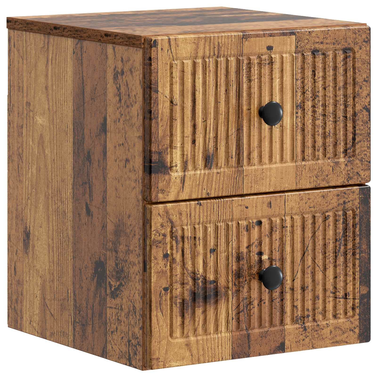 Wandmontierter Nachttisch Altholz 33 x 34,5 x 40 cm