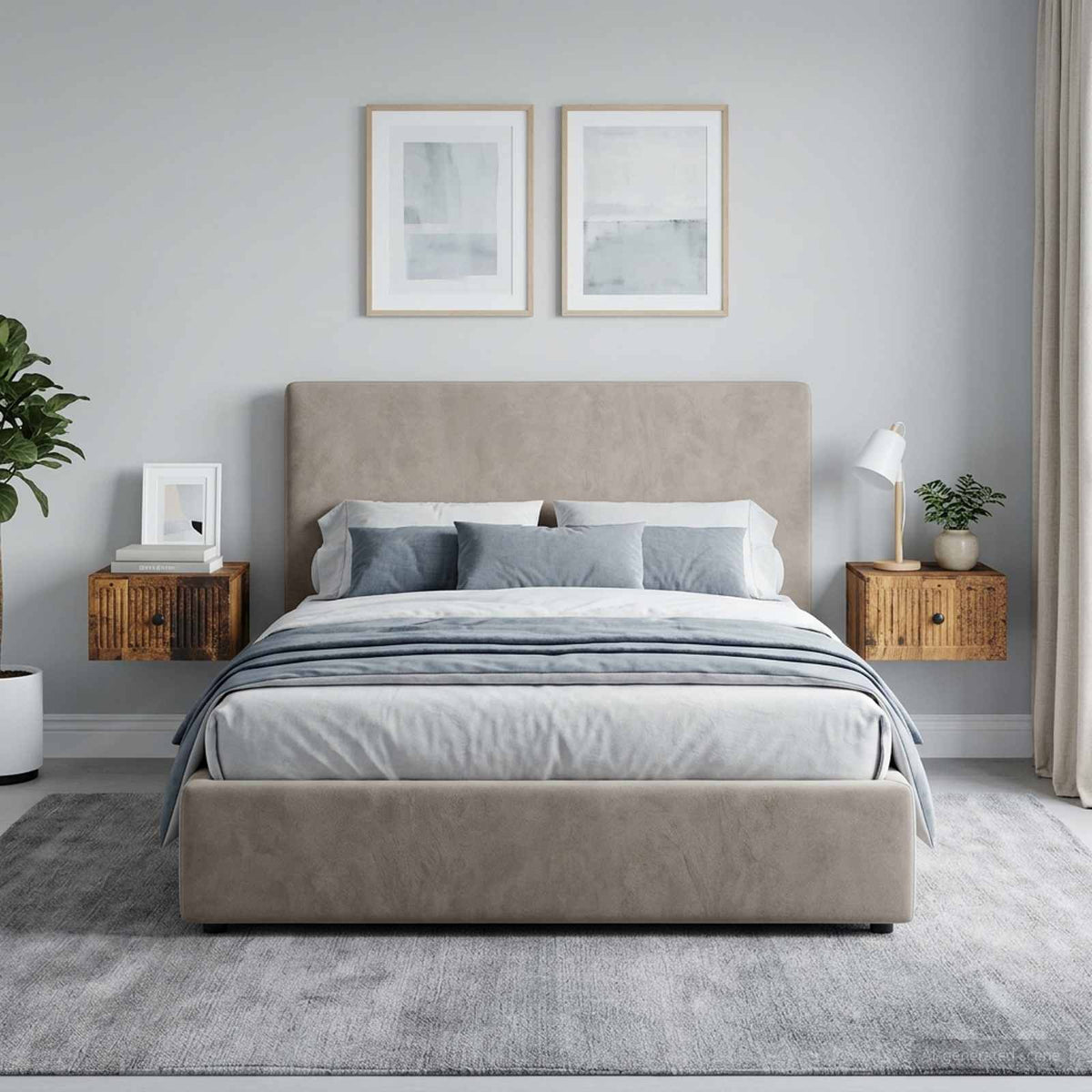 Wandmontierter Nachttisch 2 Stk. Altholz 33 x 34,5 x 40 cm