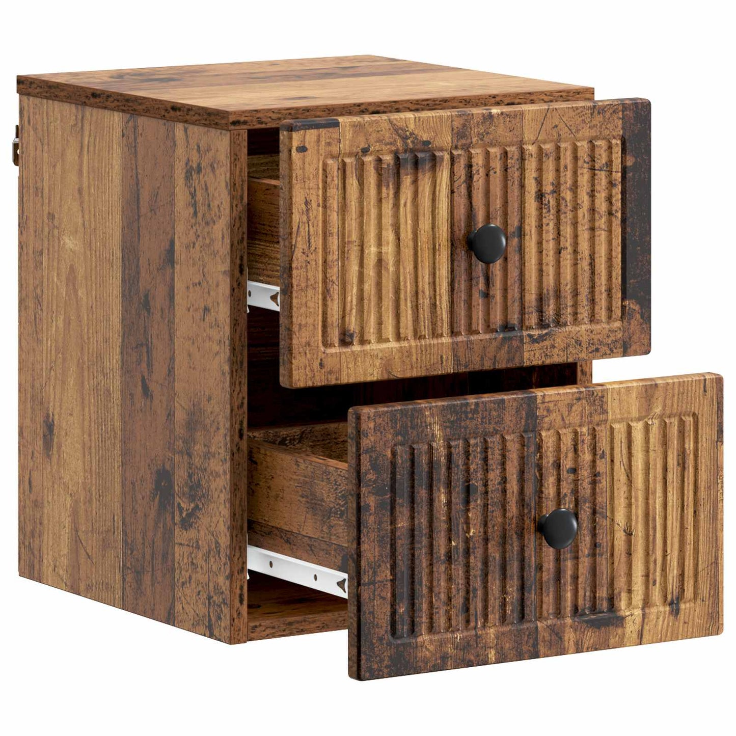 Wandmontierter Nachttisch 2 Stk. Altholz 33 x 34,5 x 40 cm