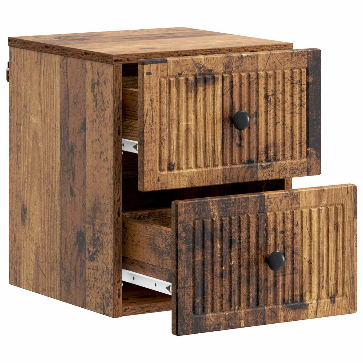 Wandmontierter Nachttisch 2 Stk. Altholz 33 x 34,5 x 40 cm